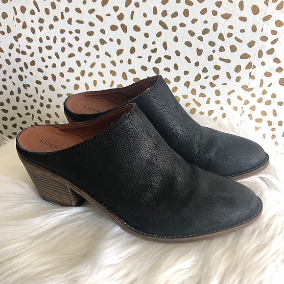 Lucky Brand Shoes - Lucky Brand Black Leather Slip On Mules Booties